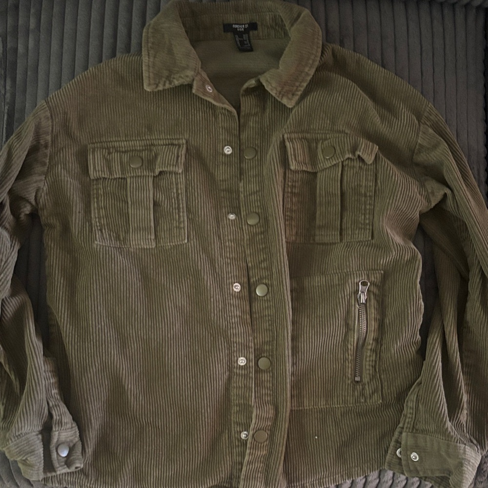 Forever 21 kids Green Corduroy Jacket